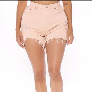 NWOT fashion nova ripped non stretch denim shorts